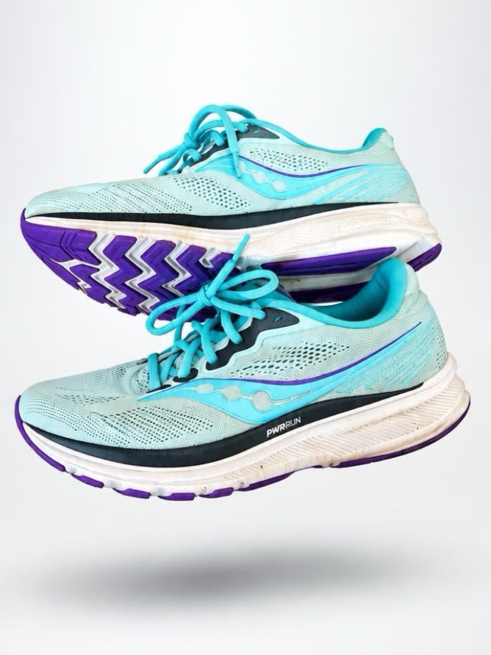 Saucony Ride 15 Womens Running Shoes Blue Purple Size 9